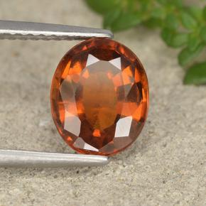 Grenat Hessonite Orange naturelle Coupe ovale, 2.28 ct, VVS-VS