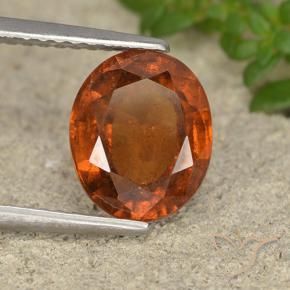 Grenat Hessonite Ambre orange naturelle ovale, 2.61 ct, VS-SI