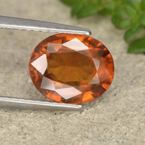 Grenat hessonite orange naturelle coupe ovale, 2,12 ct, VS