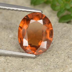 Grenat hessonite orange naturelle coupe ovale, 2,12 ct, VS