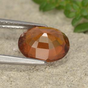 Grenat hessonite orange naturelle coupe ovale, 2,12 ct, VS