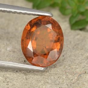 Grenat Hessonite Orange moyen-foncé naturelle ovale, 2.01 ct, VS-SI