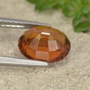 Grenat Hessonite Orange moyen-foncé naturelle ovale, 2.01 ct, VS-SI