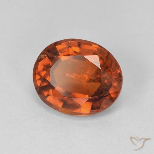 Grenat Hessonite Orange foncé naturelle ovale, 2.76 ct, VS