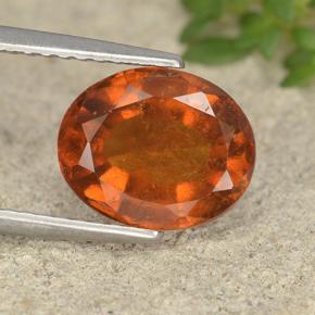 Grenat hessonite orange naturelle coupe ovale, 3,12 ct, VS