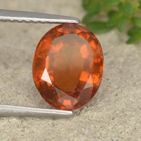 Grenat hessonite orange naturelle coupe ovale, 3,12 ct, VS
