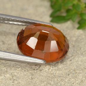 Grenat hessonite orange naturelle coupe ovale, 3,12 ct, VS