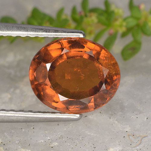 2.15ct Naturel Orange moyen-foncé Grenat Hessonite, ovale, VS-SI