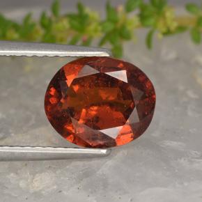 Grenat hessonite rouge naturelle coupe ovale, 2,23 ct, VS-SI