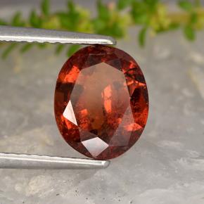 Grenat hessonite rouge naturelle coupe ovale, 2,23 ct, VS-SI