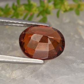 Grenat hessonite rouge naturelle coupe ovale, 2,23 ct, VS-SI