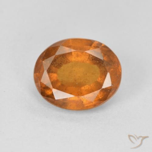 Grenat Hessonite Medium Dark-Orange naturelle ovale, 2.19 ct, VS-SI