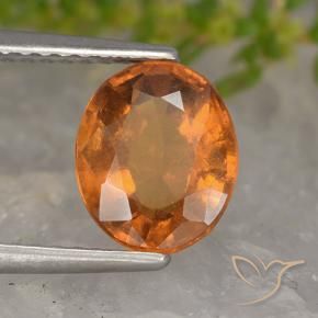 Grenat Hessonite Orange foncé naturelle ovale, 1.99 ct, VS-SI