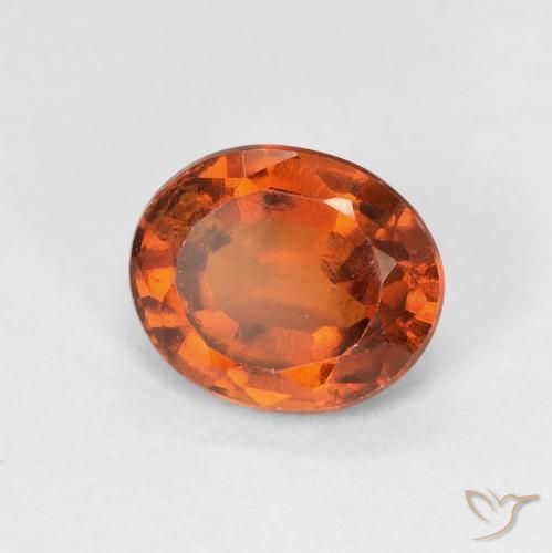Grenat Hessonite Orange moyen naturelle ovale, 2.07 ct, VS