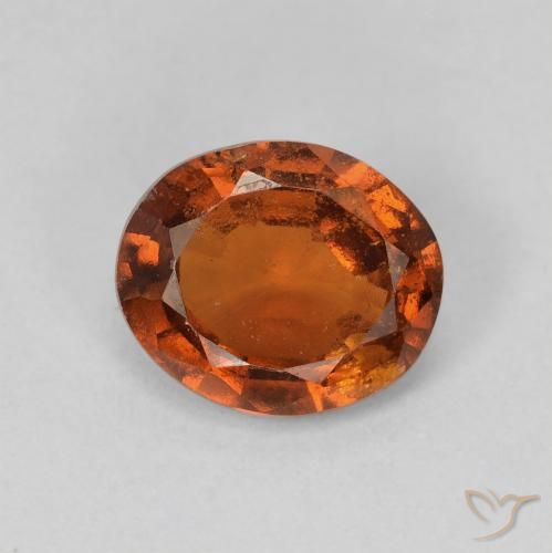 Grenat Hessonite Orange foncé naturelle ovale, 1.86 ct, VS-SI