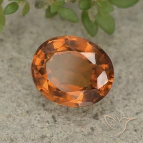 Grenat Hessonite Orange moyen-foncé naturelle ovale, 2.37 ct, VVS-VS