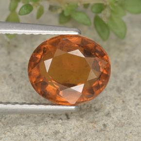 Grenat hessonite orange naturelle coupe ovale, 2,48 ct, VVS-VS