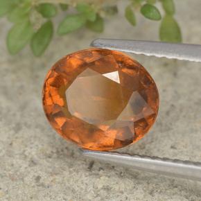 Grenat hessonite orange naturelle coupe ovale, 2,48 ct, VVS-VS