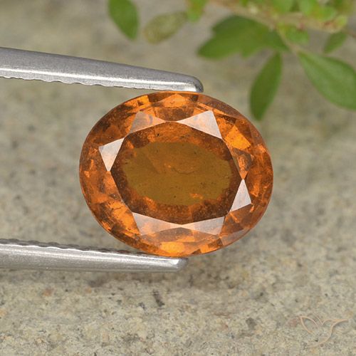 1.94ct Naturel Orange foncé Grenat Hessonite, ovale, VS-SI