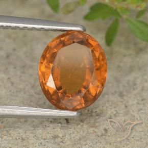 Grenat Hessonite Orange foncé naturelle ovale, 1.94 ct, VS-SI