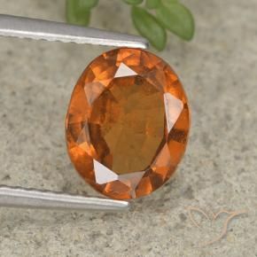 Grenat Hessonite Orange moyen-foncé naturelle ovale, 1.83 ct, VS-SI