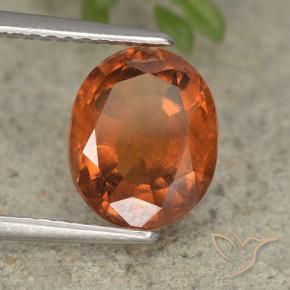 Grenat Hessonite Ambre orange naturelle ovale, 2.73 ct, VS-SI