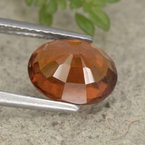 Grenat Hessonite Ambre orange naturelle ovale, 2.73 ct, VS-SI