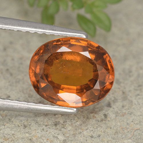 2.25ct Naturel Orange moyen-foncé Grenat Hessonite, ovale, VS-SI