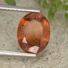 Grenat Hessonite Ambre orange naturelle ovale, 2.43 ct, VS-SI