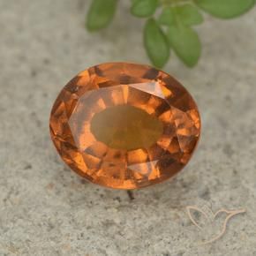 Grenat Hessonite Orange foncé naturelle ovale, 2.42 ct, VS