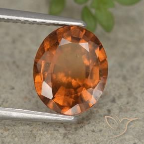 Grenat Hessonite Orange moyen-foncé naturelle ovale, 2.23 ct, VS