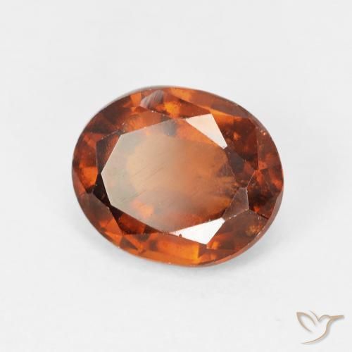 Grenat Hessonite Medium Dark-Orange naturelle ovale, 2.87 ct, VS