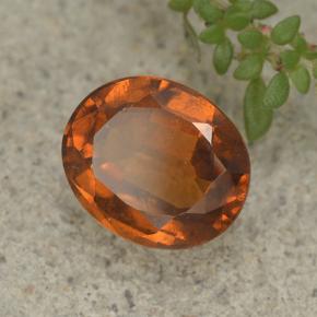Grenat hessonite orange naturelle coupe ovale, 2,76 ct, VS