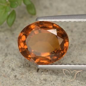 Grenat Hessonite Orange moyen-foncé naturelle ovale, 2.63 ct, VS-SI