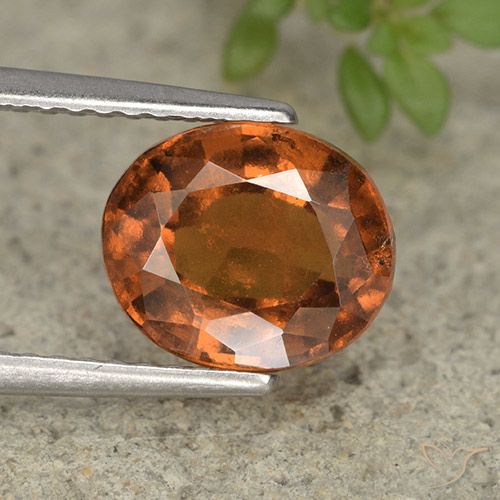 2.66ct Naturel Orange foncé Grenat Hessonite, ovale, VS