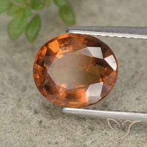 Grenat Hessonite Orange foncé naturelle ovale, 2.66 ct, VS