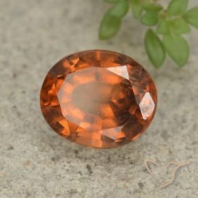 Grenat Hessonite Orange foncé naturelle ovale, 2.52 ct, VS