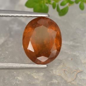 Grenat Hessonite Ambre orange naturelle ovale, 2.68 ct, VS-SI