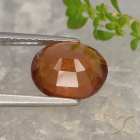 Grenat Hessonite Ambre orange naturelle ovale, 2.68 ct, VS-SI