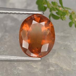 Grenat Hessonite Orange moyen naturelle Coupe ovale, 2.95 ct, VS-SI