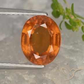 Grenat hessonite orange naturelle coupe ovale, 2,67 ct, VS-SI