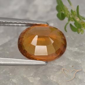 Grenat hessonite orange naturelle coupe ovale, 2,67 ct, VS-SI