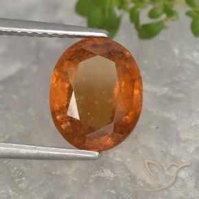 Grenat Hessonite Orange foncé naturelle ovale, 2.58 ct, VS-SI