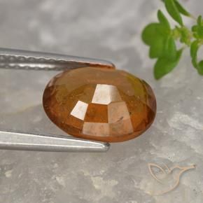 Grenat Hessonite Orange foncé naturelle ovale, 2.58 ct, VS-SI