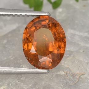 Grenat Hessonite Orange moyen-foncé naturelle ovale, 2.80 ct, VS-SI