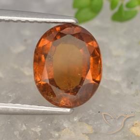 Grenat Hessonite Orange rougeâtre naturelle ovale, 2.37 ct, VS-SI