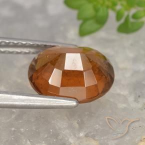 Grenat Hessonite Orange rougeâtre naturelle ovale, 2.37 ct, VS-SI