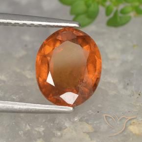 Grenat Hessonite Orange moyen-foncé naturelle ovale, 2.04 ct, VS-SI