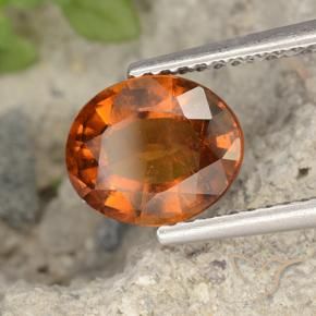 Grenat Hessonite Orange moyen-foncé naturelle ovale, 2.07 ct, VS-SI