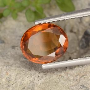 Grenat Hessonite Orange foncé naturelle ovale, 2.10 ct, VS